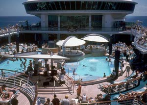 Family cruise vacation - Cruise ship swimming pool Swimming pool on a family cruise liner