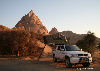 Hotel travel tips - Camping on pickup Camping on pickup in Namibia